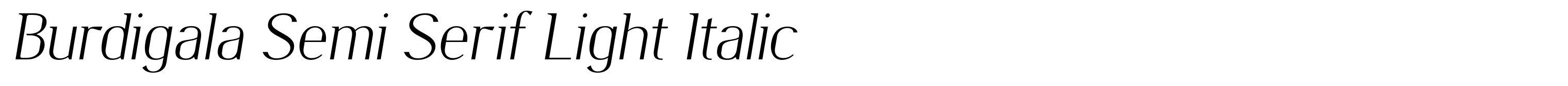 Burdigala Semi Serif Light Italic